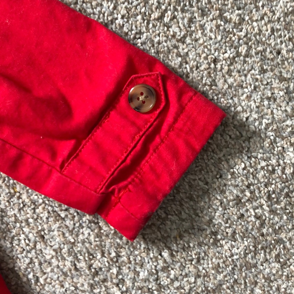 Like New Red Button Front Light Jacket - Picture 3 of 5